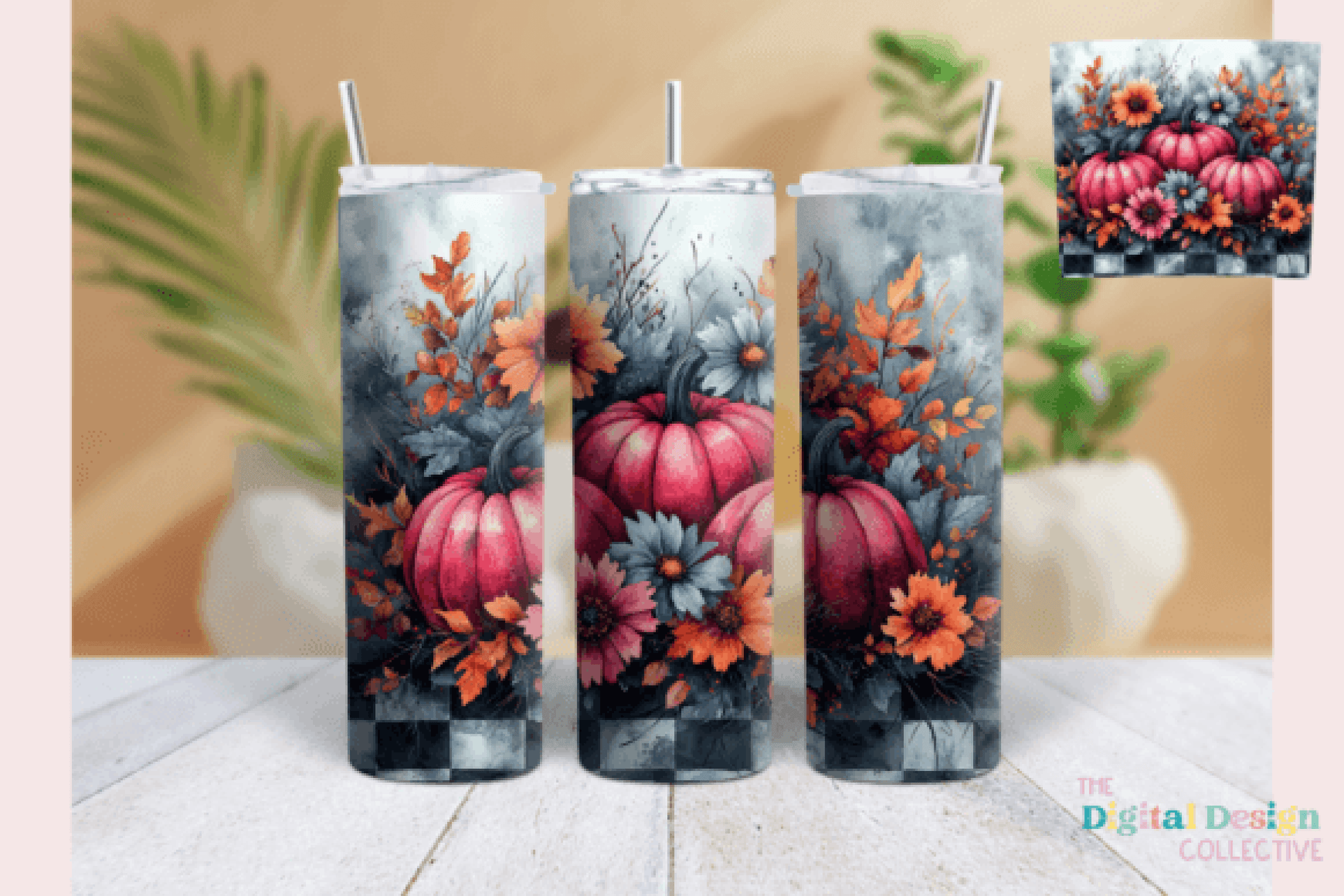 Pumpkin Skinny Tumbler Design Bundle - CraftNest - Digital Crafting and Art