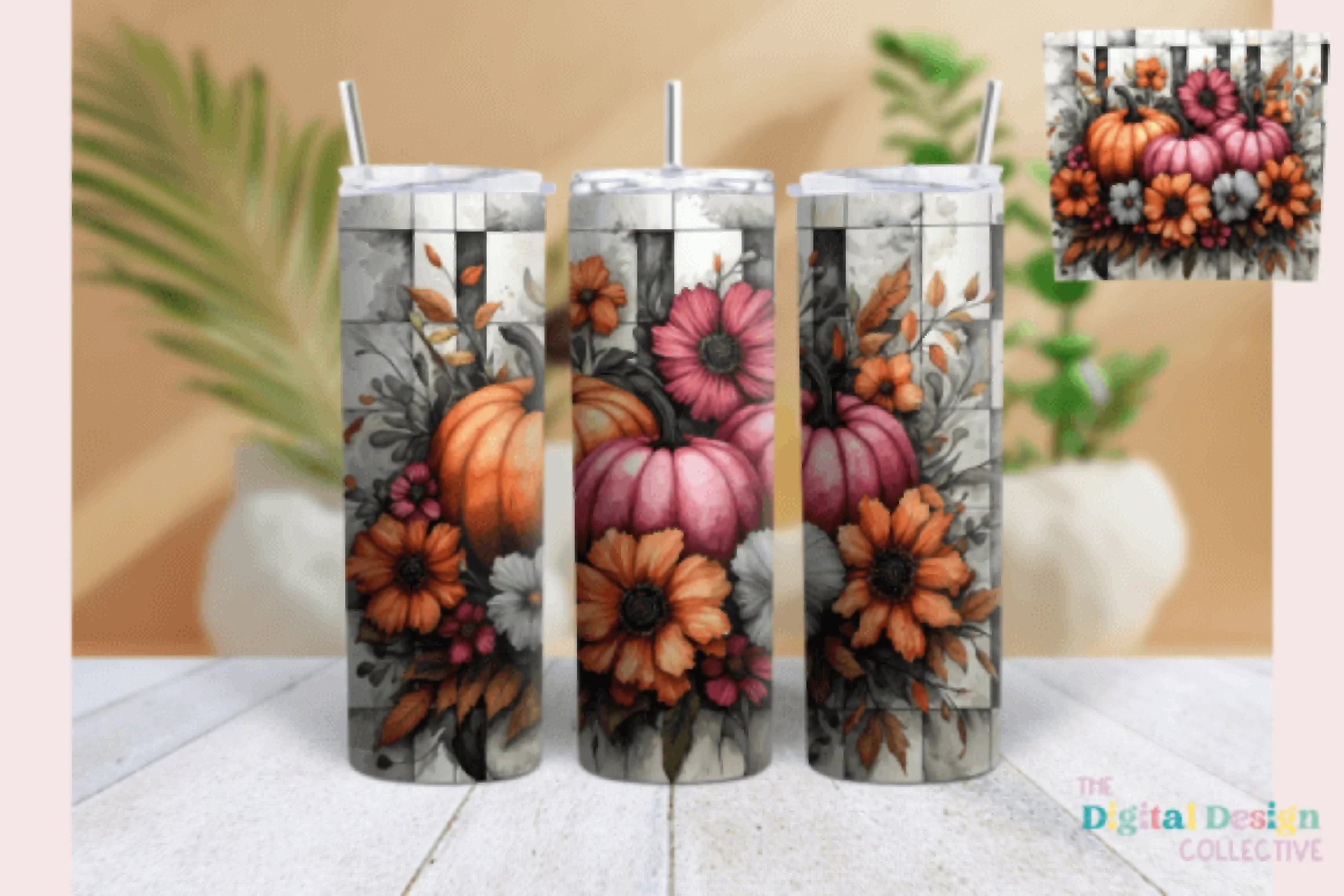 Pumpkin Skinny Tumbler Design Bundle - CraftNest - Digital Crafting and Art