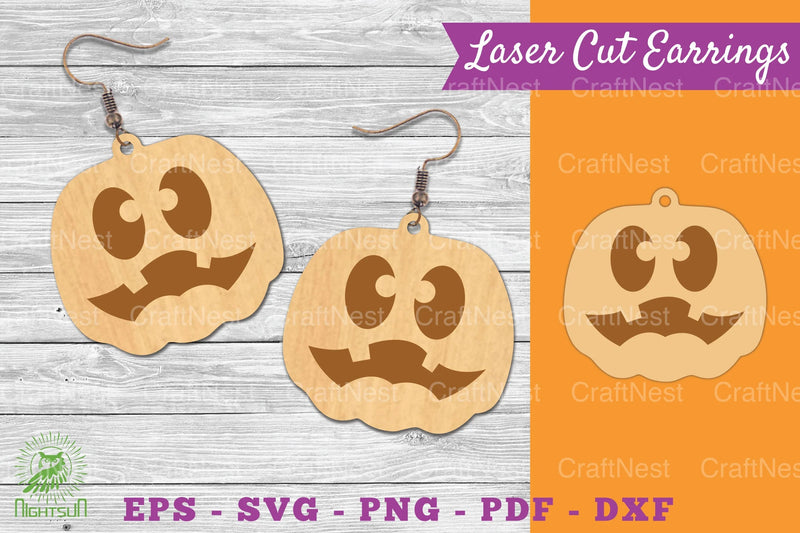 Pumpkin Face Laser Cut Earrings Clipart Bundle - CraftNest - Digital Crafting and Art