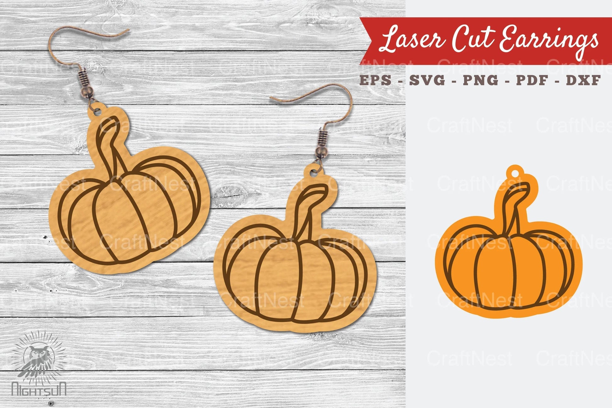 Pumpkin Laser Cut Earrings SVG Bundle - CraftNest - Digital Crafting and Art
