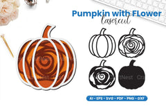 Pumpkin with Flower Laser Cut Clipart Bundle - CraftNest - Digital Crafting and Art
