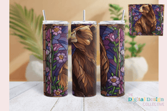 Purple Bear Stained Glass Tumbler Wrap - CraftNest - Digital Crafting and Art