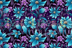 Purple & Blue Flowers Seamless Digital Paper - CraftNest - Digital Crafting and Art