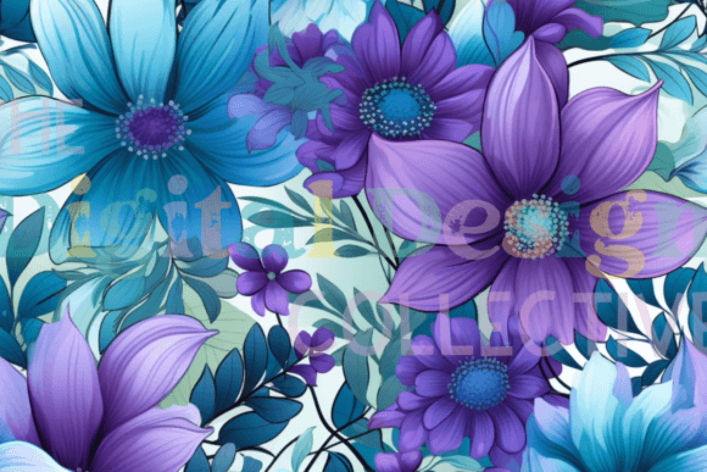 Purple & Blue Flowers Seamless Digital Paper - CraftNest - Digital Crafting and Art
