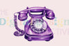 Purple Floral Vintage Phone Clipart Bundle