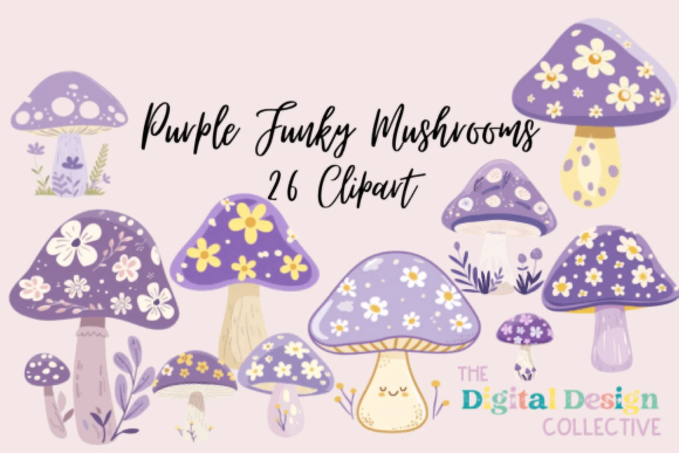 Funky Mushroom Clipart Bundle - CraftNest - Digital Crafting and Art