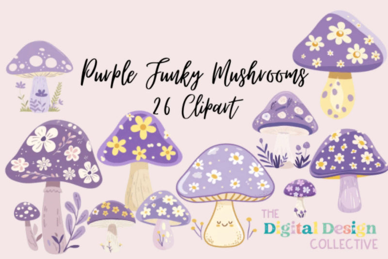 Funky Mushroom Clipart Bundle - CraftNest - Digital Crafting and Art