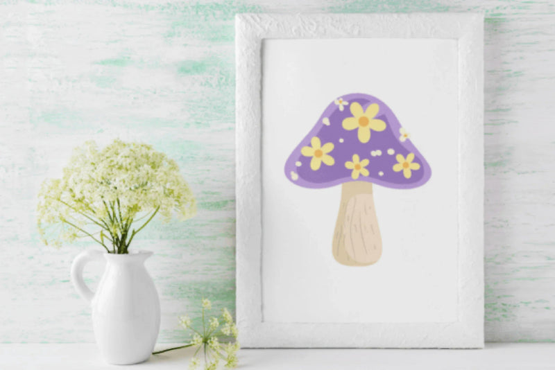 Purple Funky Mushroom Clipart Bundle - CraftNest - Digital Crafting and Art