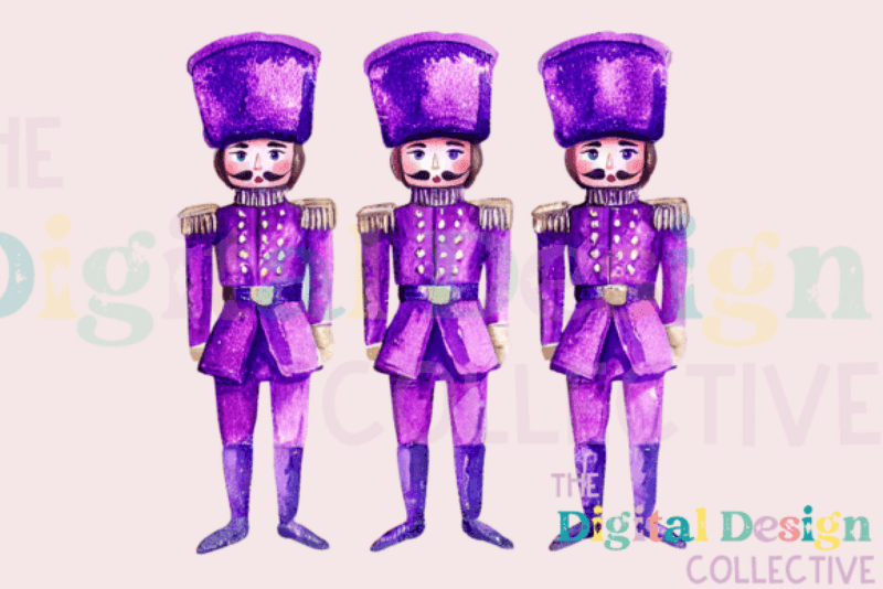 Purple Glitter Nutcracker Friends Clipart Bundle - CraftNest - Digital Crafting and Art