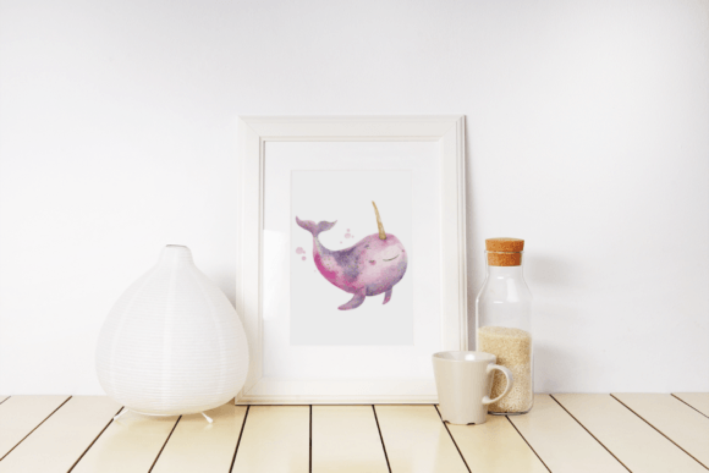 Whimsical Purple & Gold Ocean Clipart Bundle