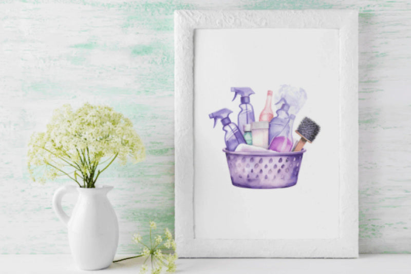 Purple Cleaning Clipart Bundle - CraftNest - Digital Crafting and Art