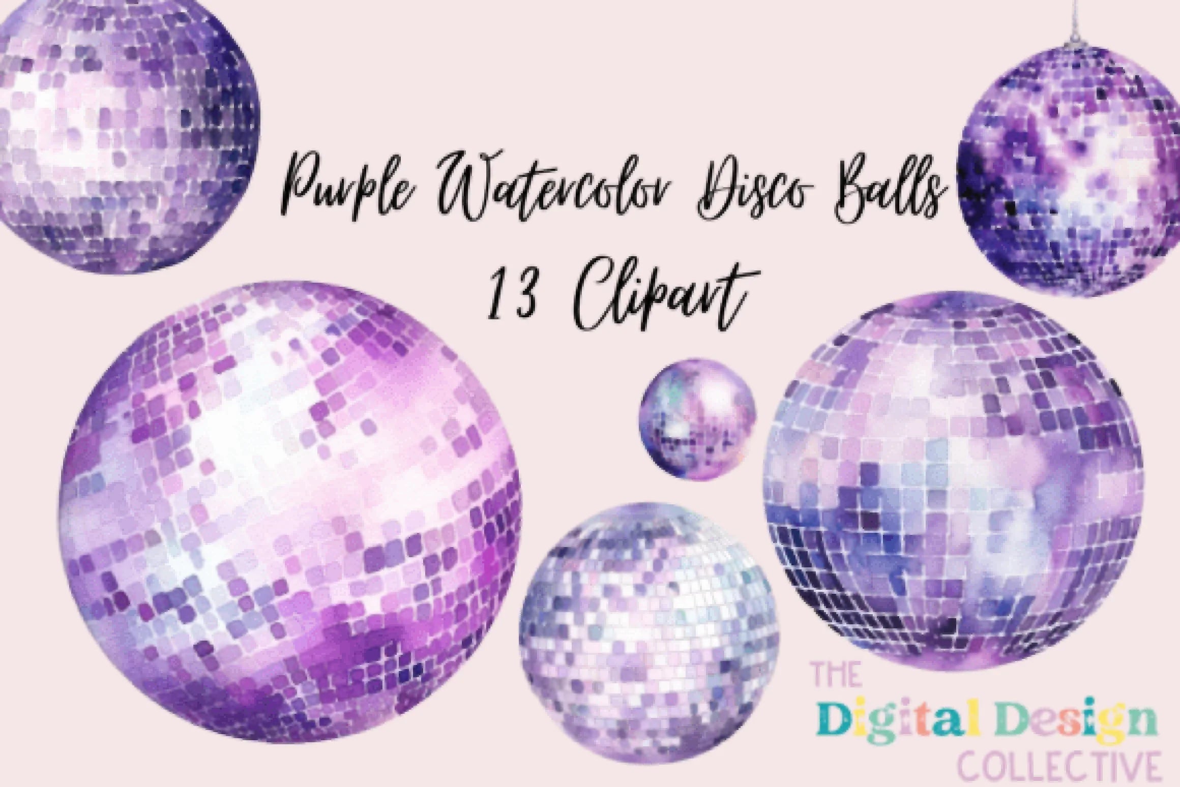 Vibrant Purple Disco Balls Clipart Bundle - CraftNest - Digital Crafting and Art
