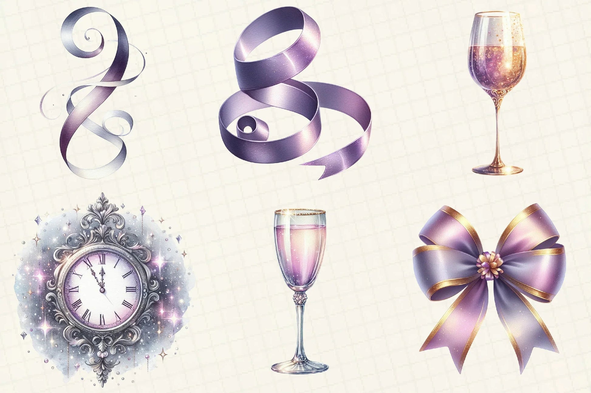 Purple New Year 2026 Clipart Bundle - CraftNest - Digital Crafting and Art