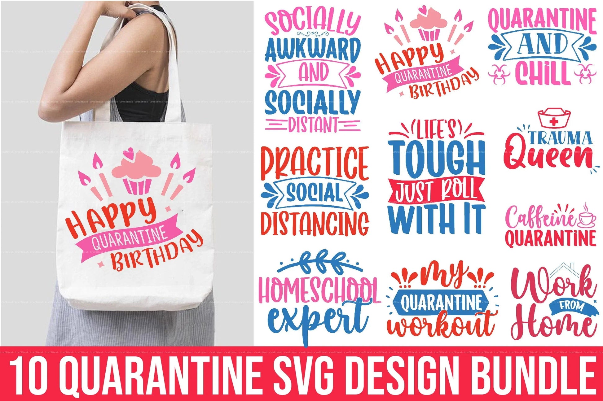Quarantine Design SVG Bundle 1 - CraftNest - Digital Crafting and Art