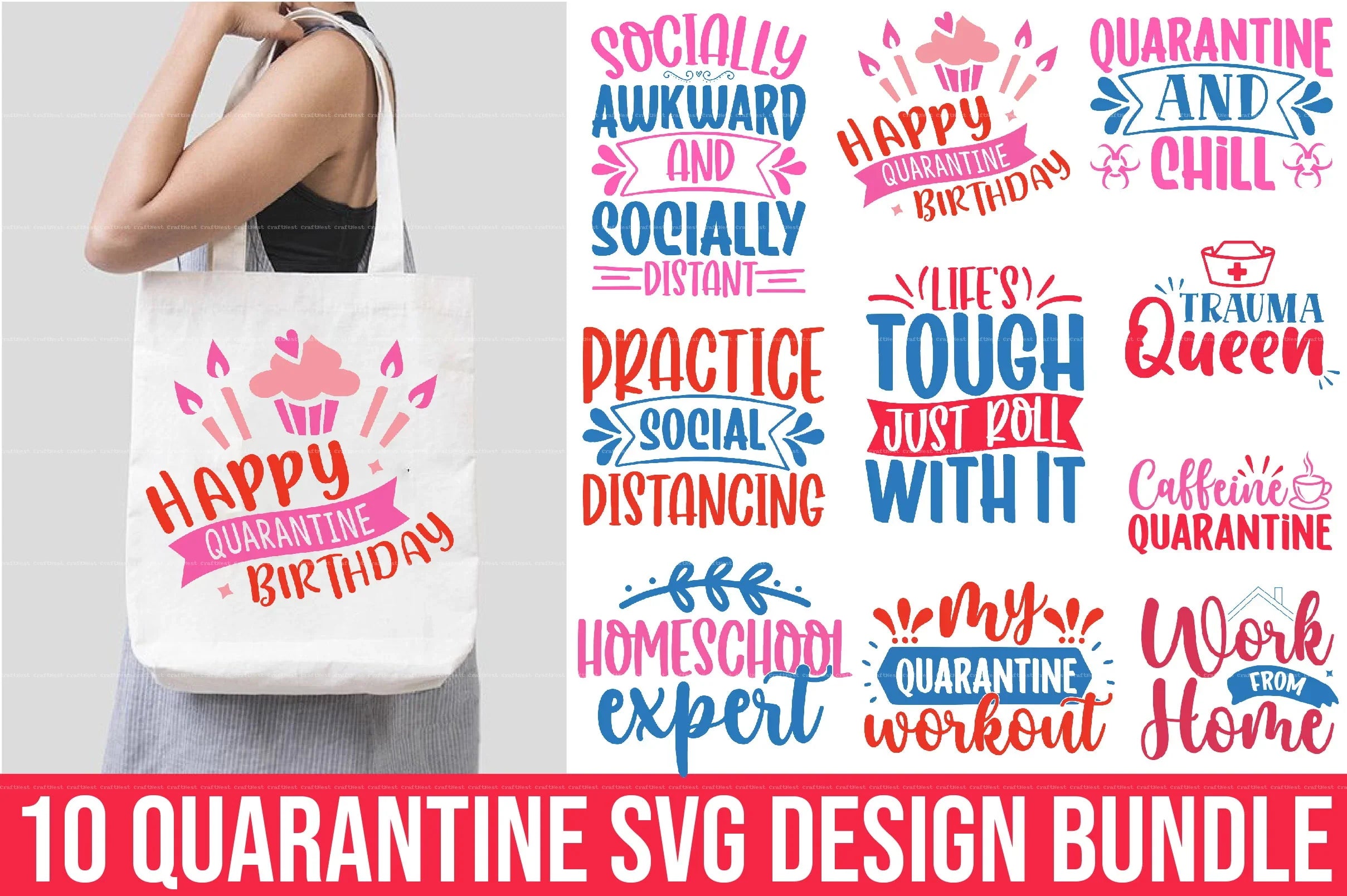 Quarantine Design SVG Bundle 1 - CraftNest - Digital Crafting and Art
