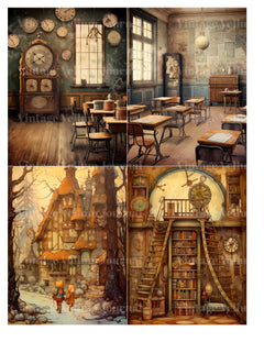Steampunk Buildings Junk Journal Pages - CraftNest