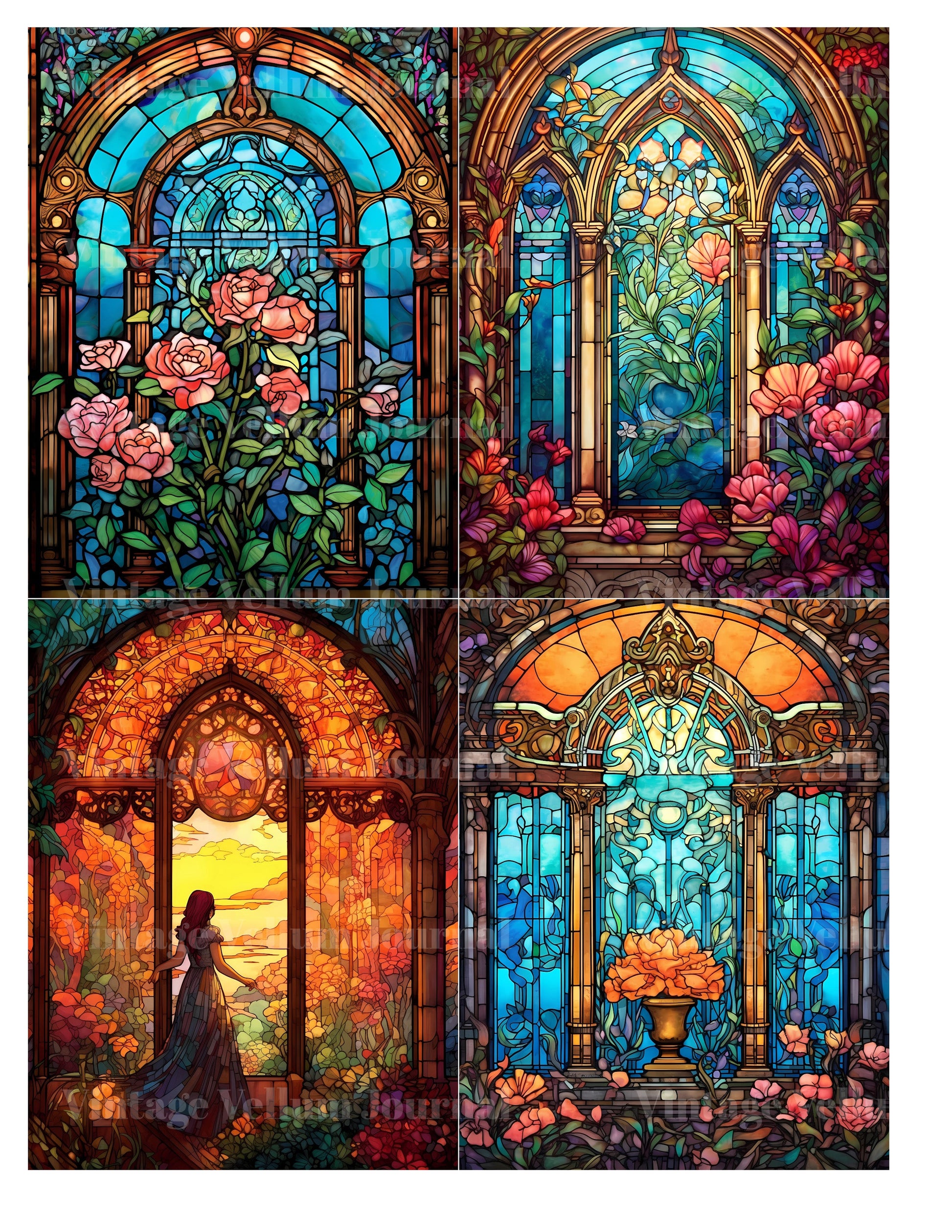 Stained Glass Junk Journal Pages - CraftNest