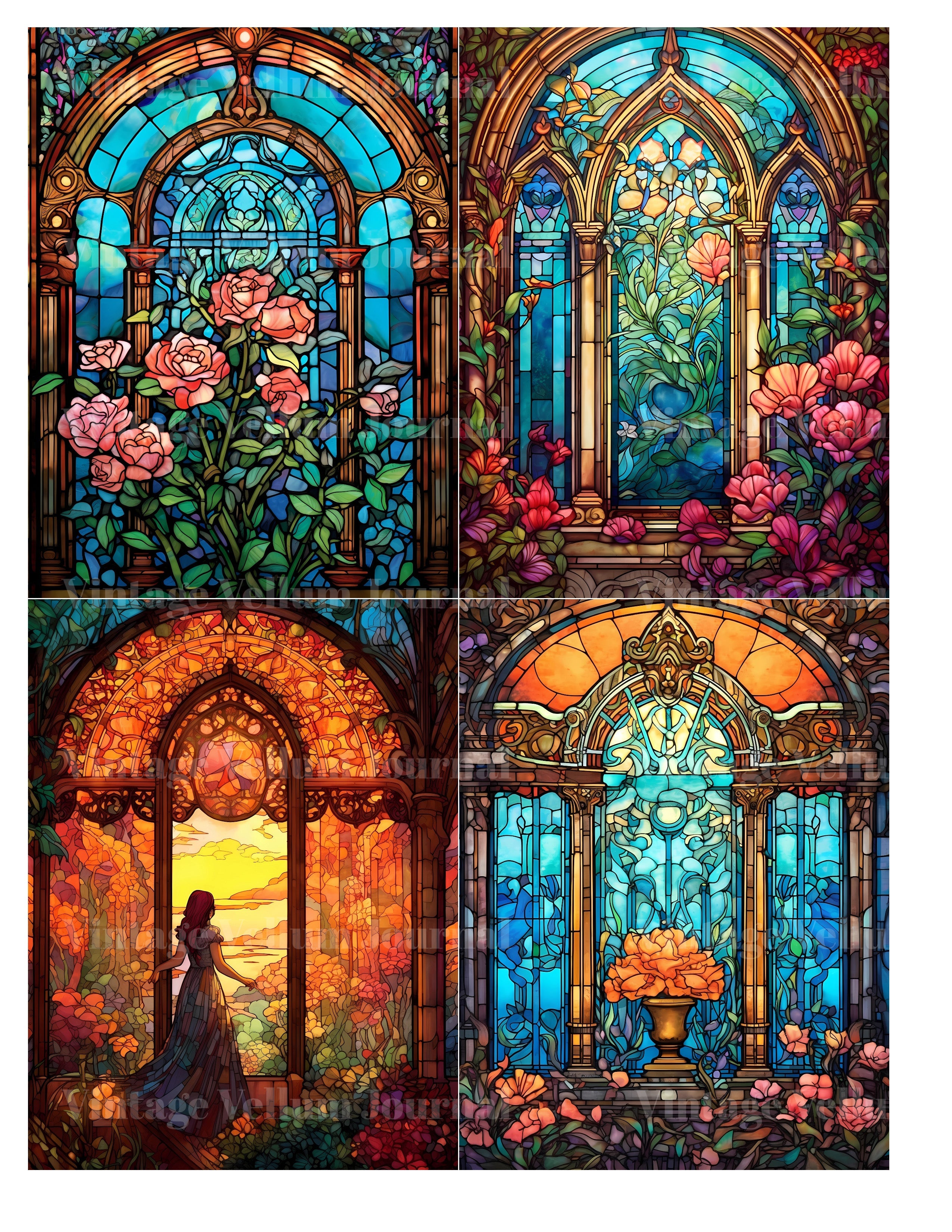 Stained Glass Junk Journal Pages - CraftNest