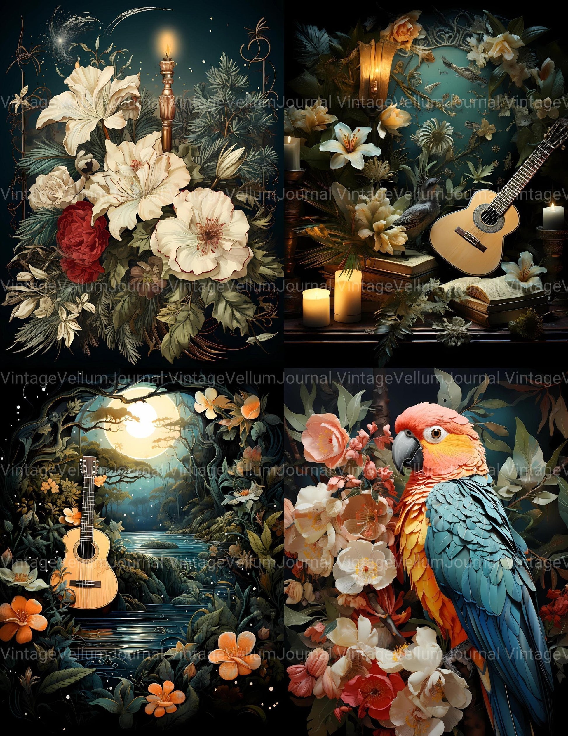 Tropical Christmas Junk Journal Pages - CraftNest