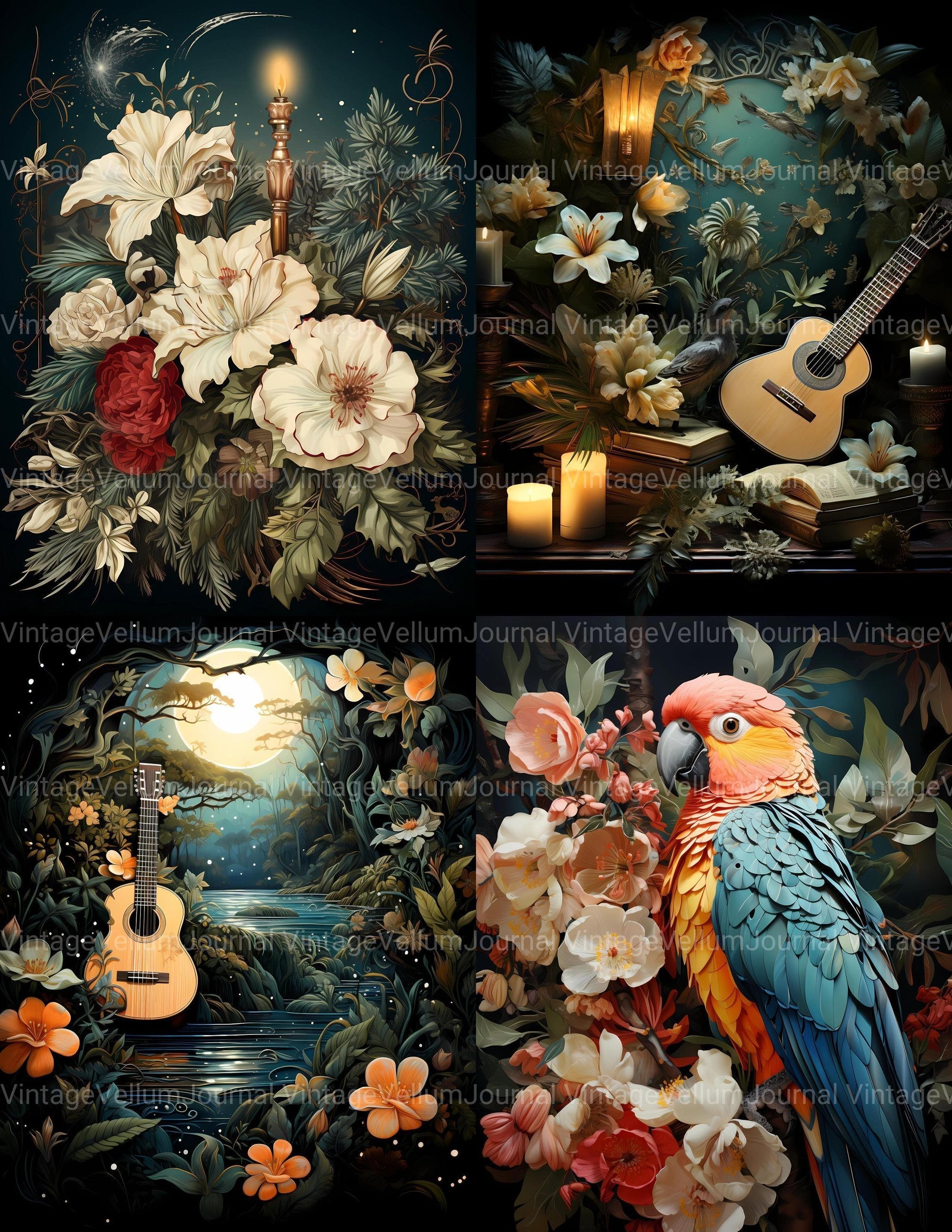 Tropical Christmas Junk Journal Pages - CraftNest