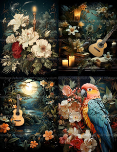 Tropical Christmas Junk Journal Pages - CraftNest
