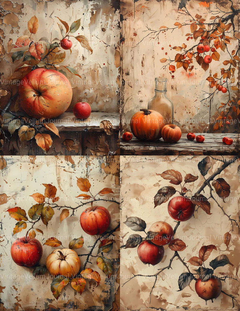 Autumn Apple Junk Journal Pages - CraftNest - Digital Crafting and Art