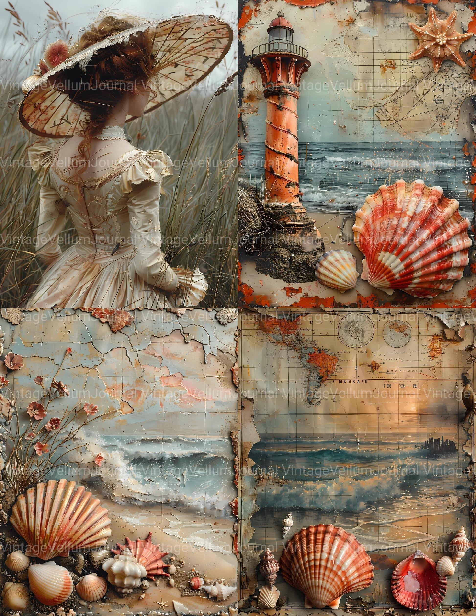 Beachcombing Junk Journal Pages - CraftNest - Digital Crafting and Art