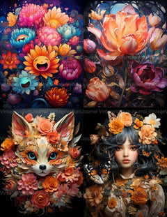 Kawaii Garden Junk Journal Pages - CraftNest
