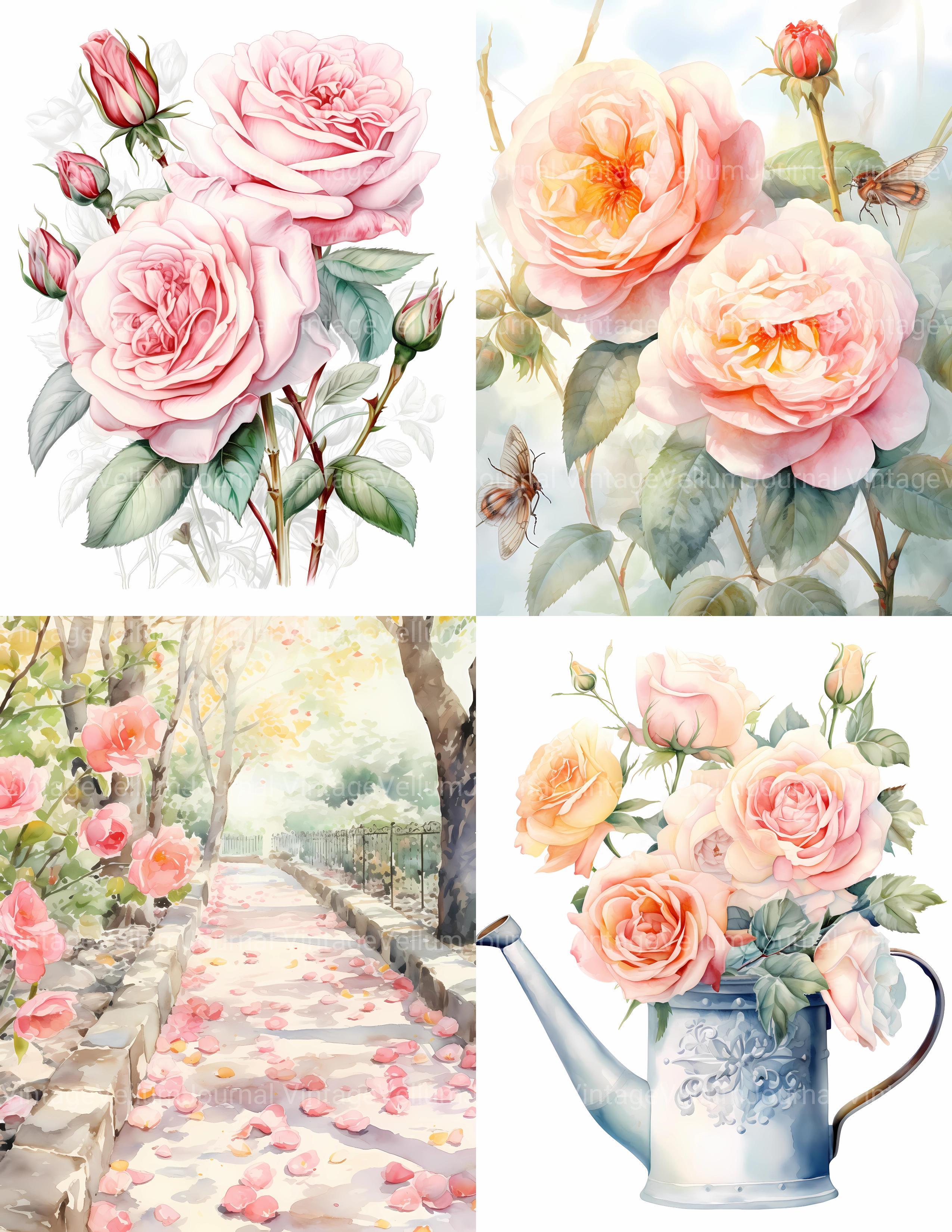 Garden Roses Junk Journal Pages - CraftNest
