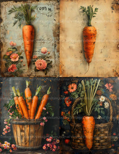 Carrot Junk Journal Pages - CraftNest - Digital Crafting and Art