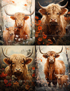 Highland Cow Spring Junk Journal Pages - CraftNest
