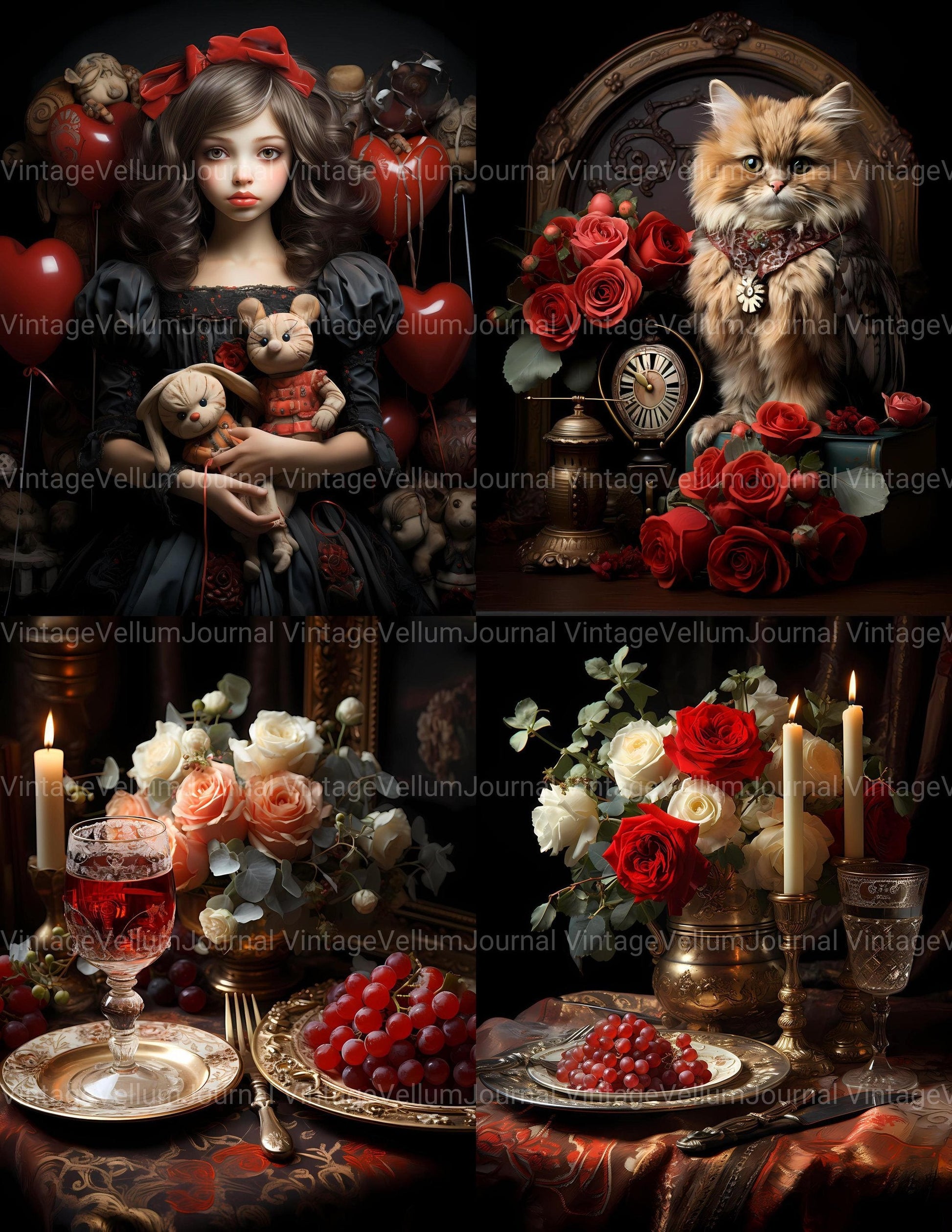 Red Valentine's Day Junk Journal Pages - CraftNest