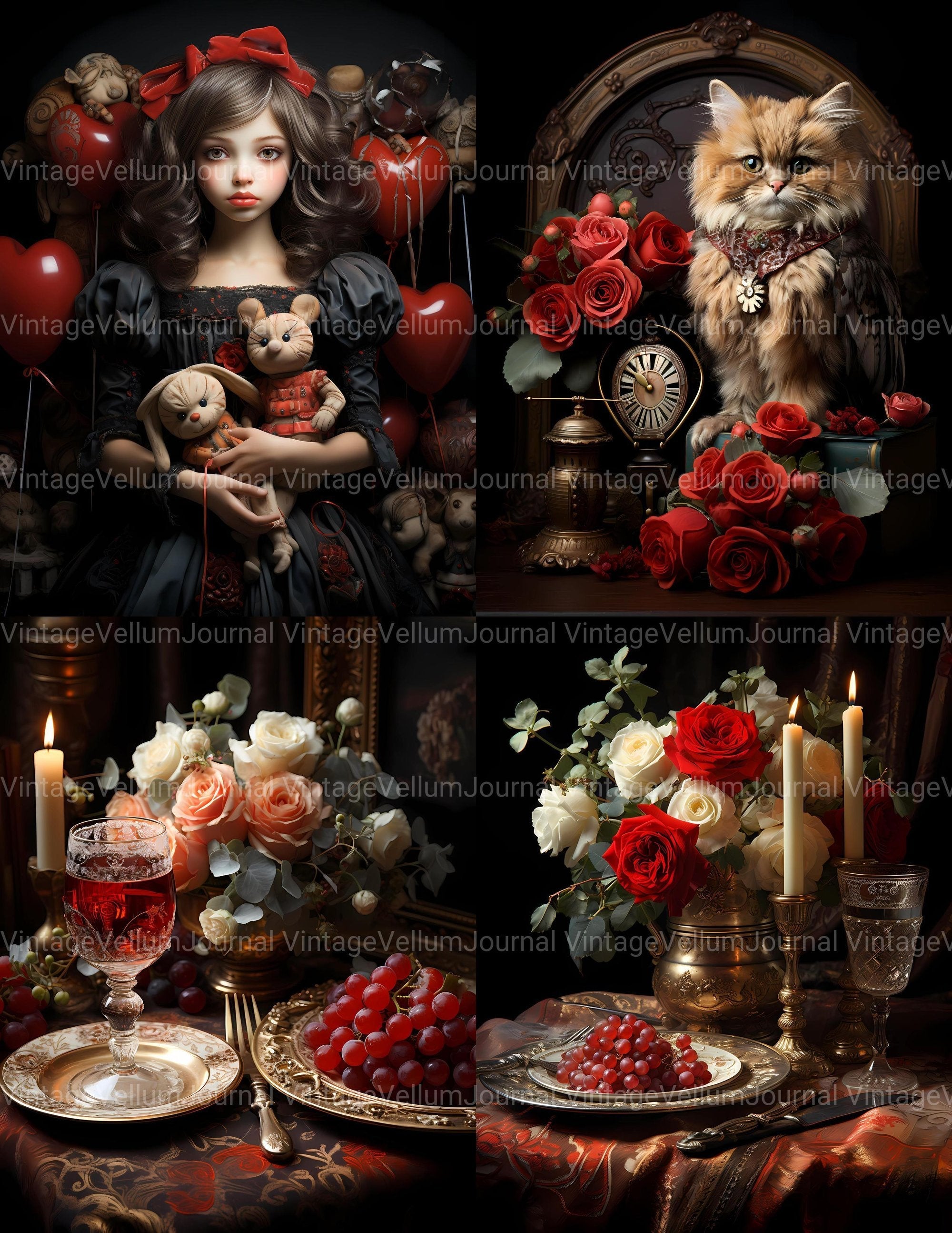 Red Valentine's Day Junk Journal Pages - CraftNest