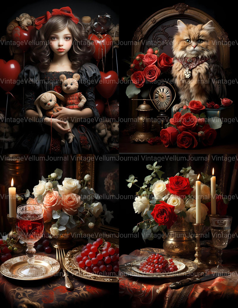Red Valentine's Day Junk Journal Pages - CraftNest