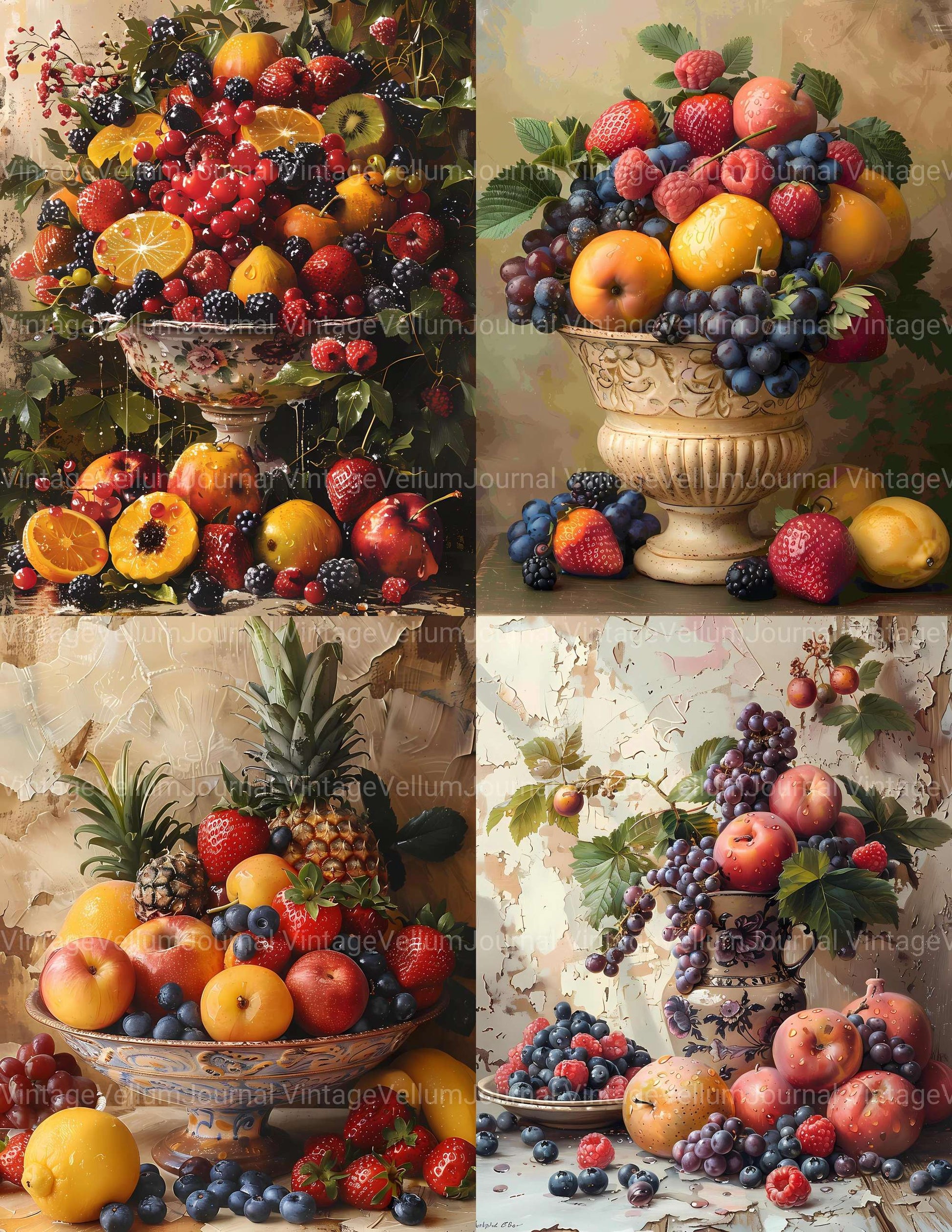 Fruit Salad Junk Journal Pages - CraftNest - Digital Crafting and Art