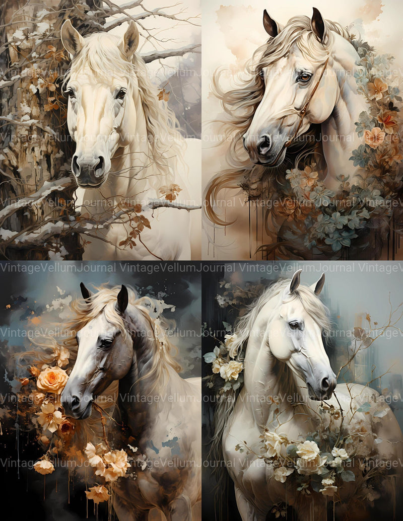 Ice Horses Junk Journal Pages - CraftNest