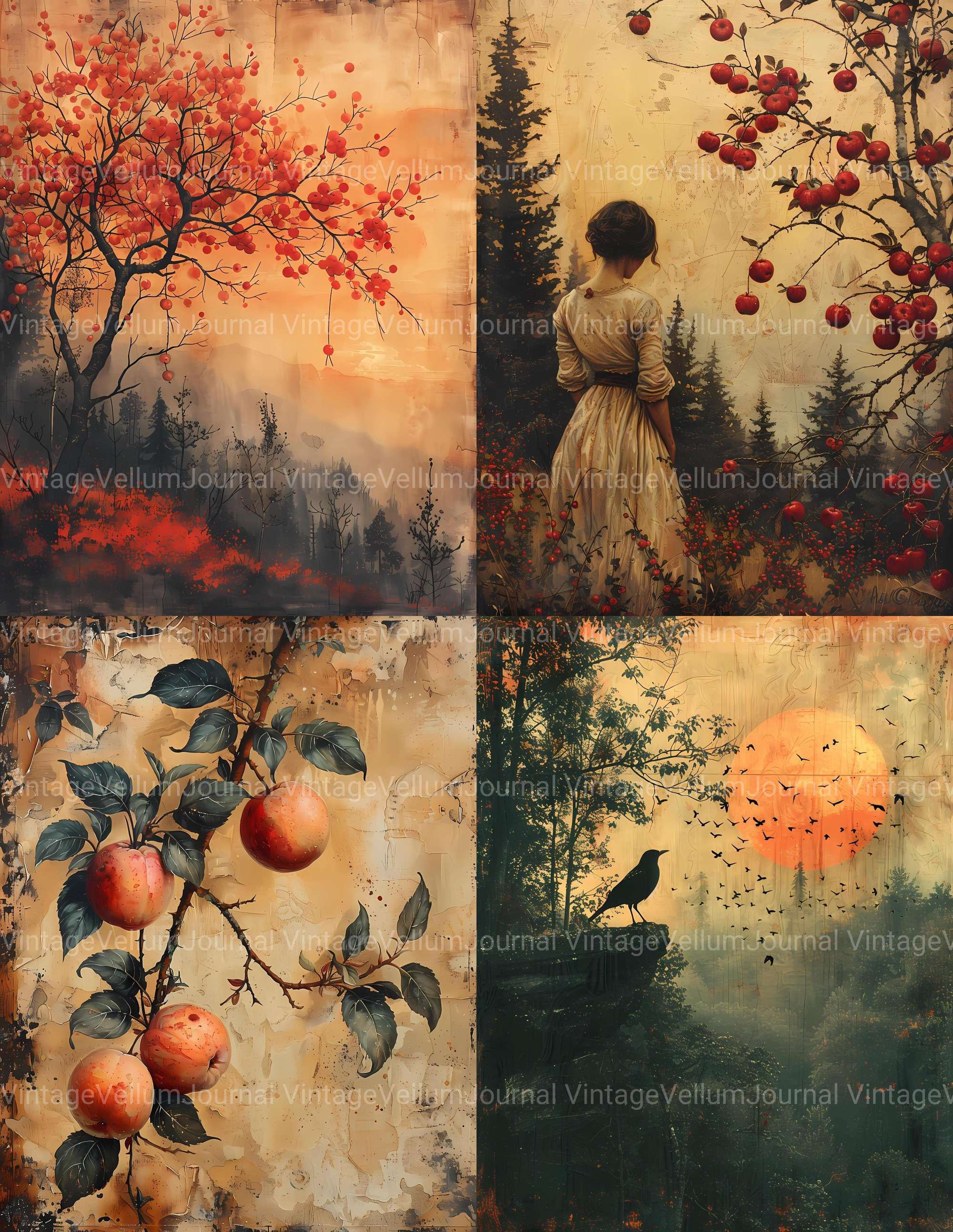 Orchard Harvest Junk Journal Pages - CraftNest - Digital Crafting and Art