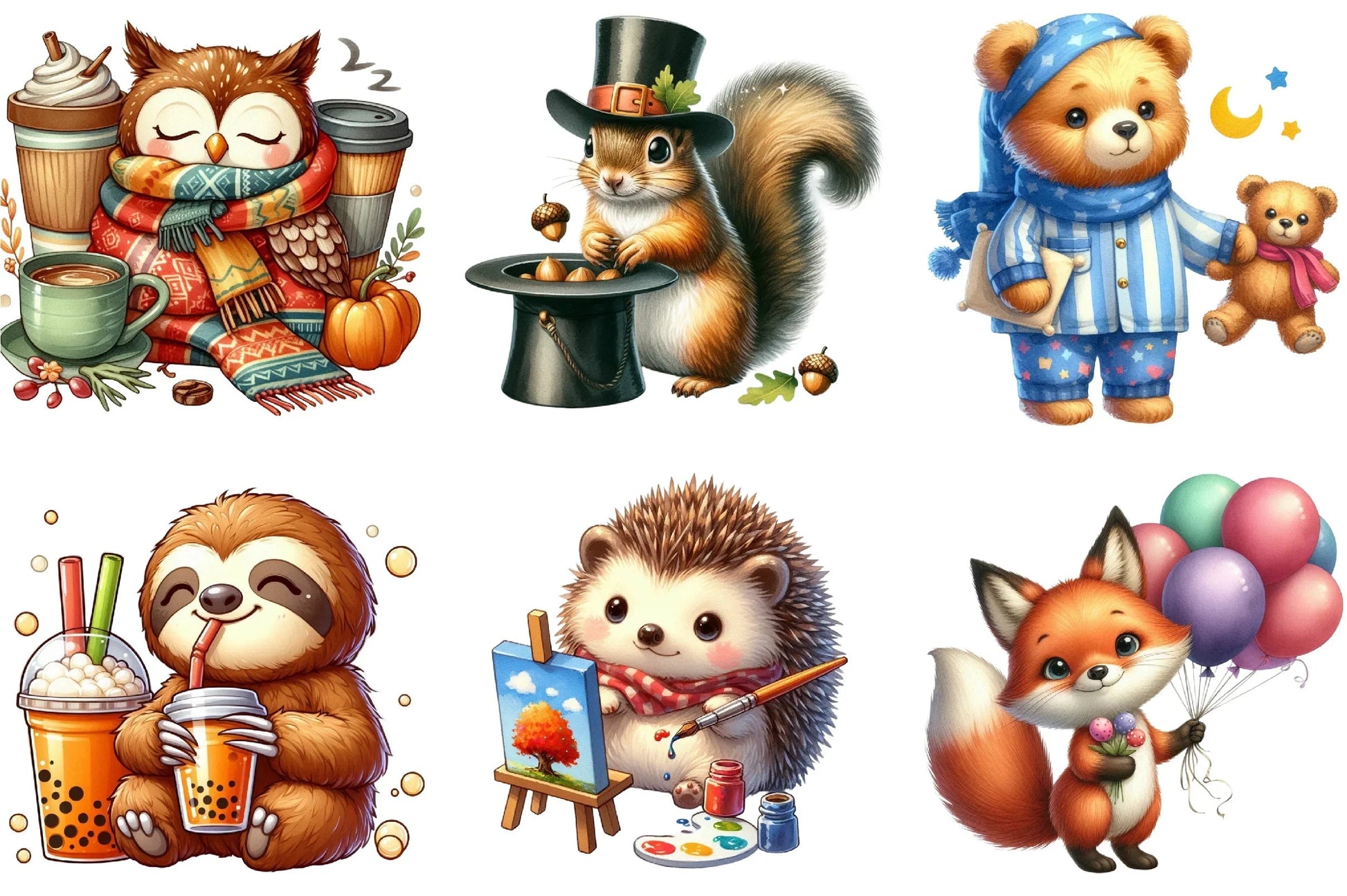 Quirky Animals Clipart Collection Bundle - CraftNest - Digital Crafting and Art