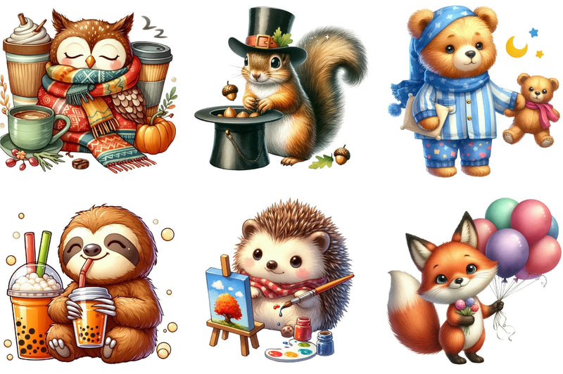 Quirky Animals Clipart Collection Bundle - CraftNest - Digital Crafting and Art