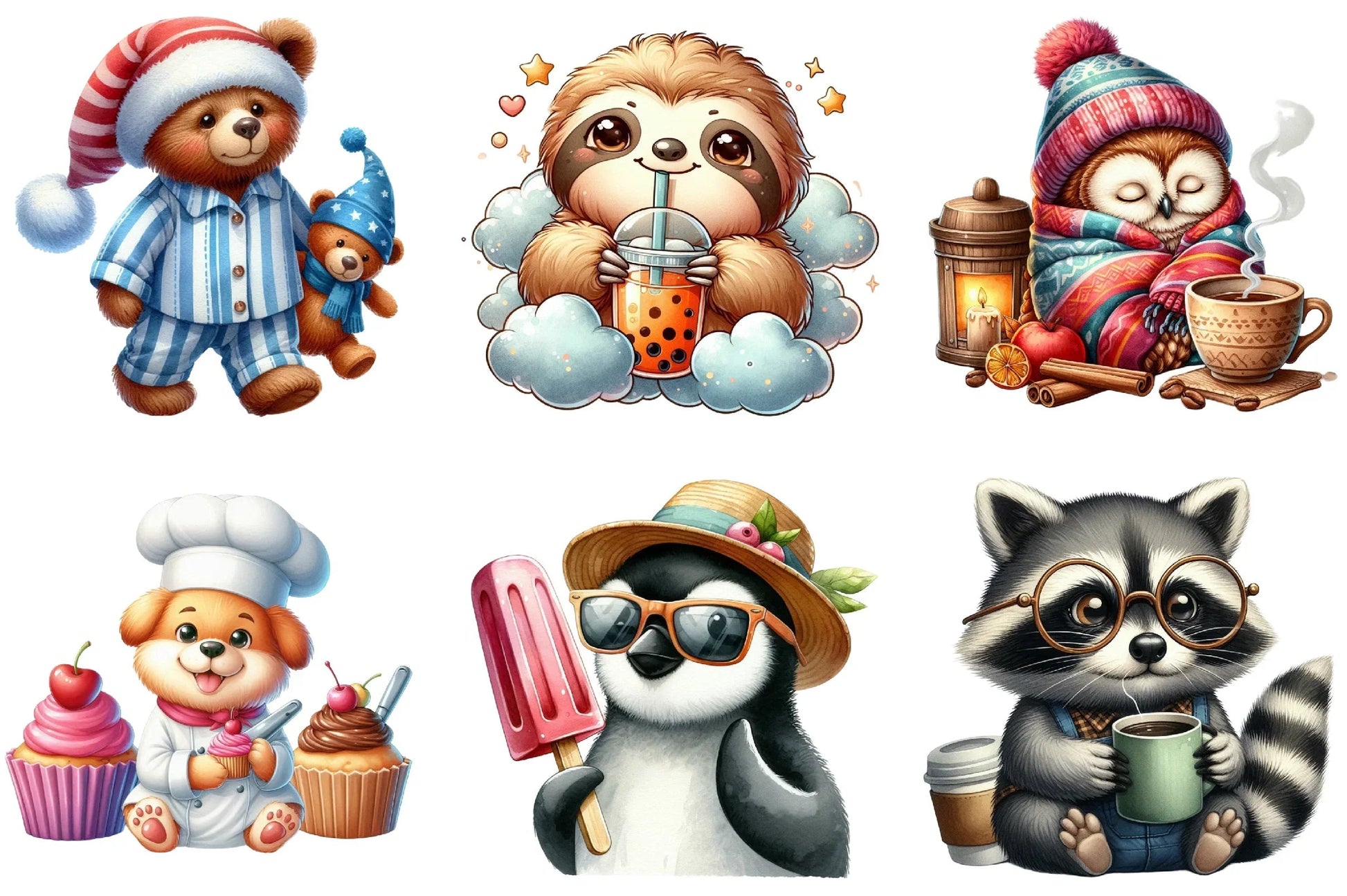 Quirky Animals Clipart Collection Bundle - CraftNest - Digital Crafting and Art