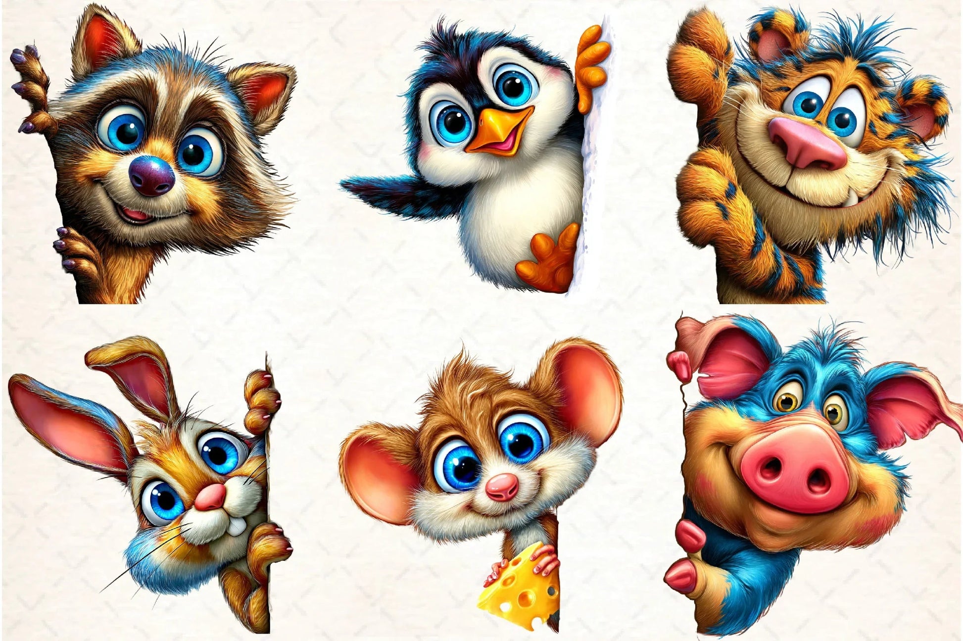 Quirky Animals Peeking Clipart Bundle - CraftNest - Digital Crafting and Art