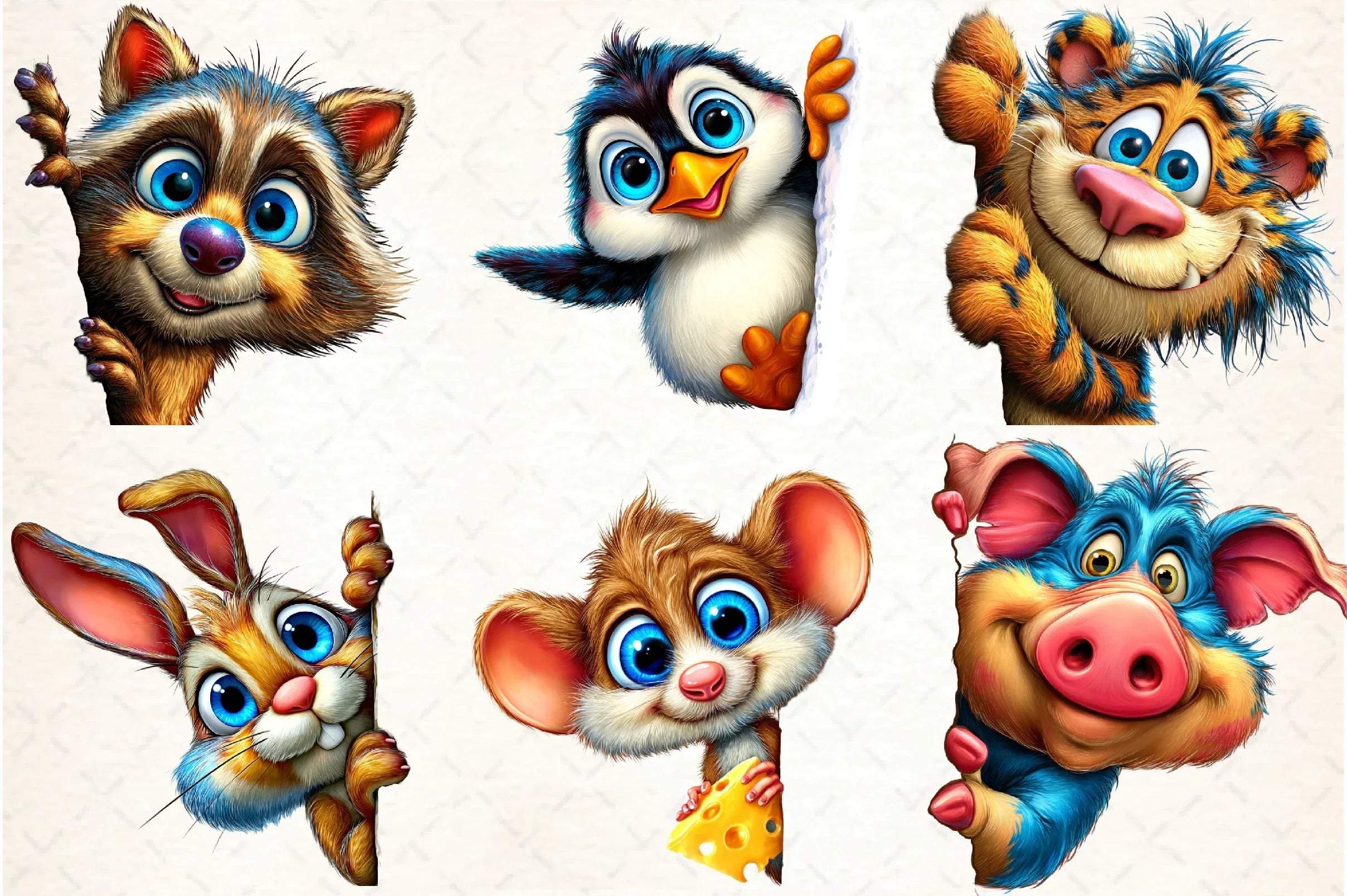 Quirky Animals Peeking Clipart Bundle - CraftNest - Digital Crafting and Art