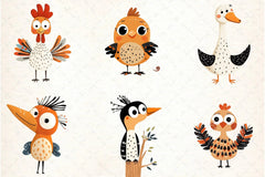 Quirky Birds Hand Drawn Clipart Bundle - CraftNest - Digital Crafting and Art