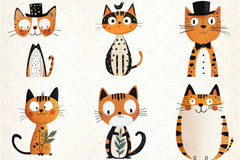 Quirky Cats Hand Drawn Clipart Bundle - CraftNest - Digital Crafting and Art