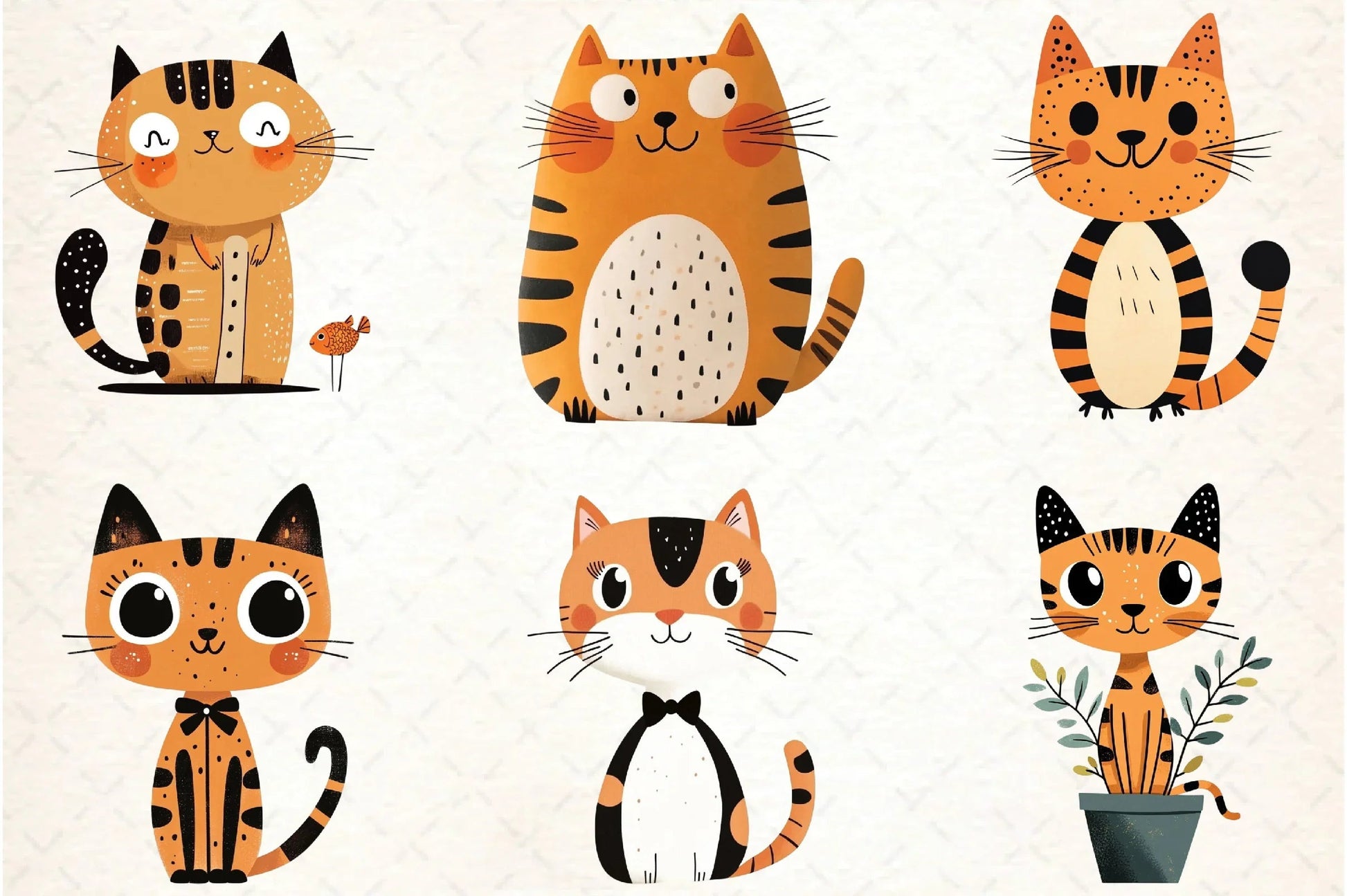 Quirky Cats Hand Drawn Clipart Bundle - CraftNest - Digital Crafting and Art