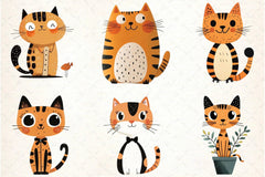 Quirky Cats Hand Drawn Clipart Bundle - CraftNest - Digital Crafting and Art