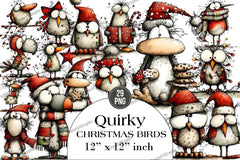 Quirky Christmas Birds Clipart Bundle - CraftNest - Digital Crafting and Art