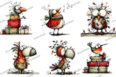 Quirky Christmas Birds Clipart Bundle - CraftNest - Digital Crafting and Art