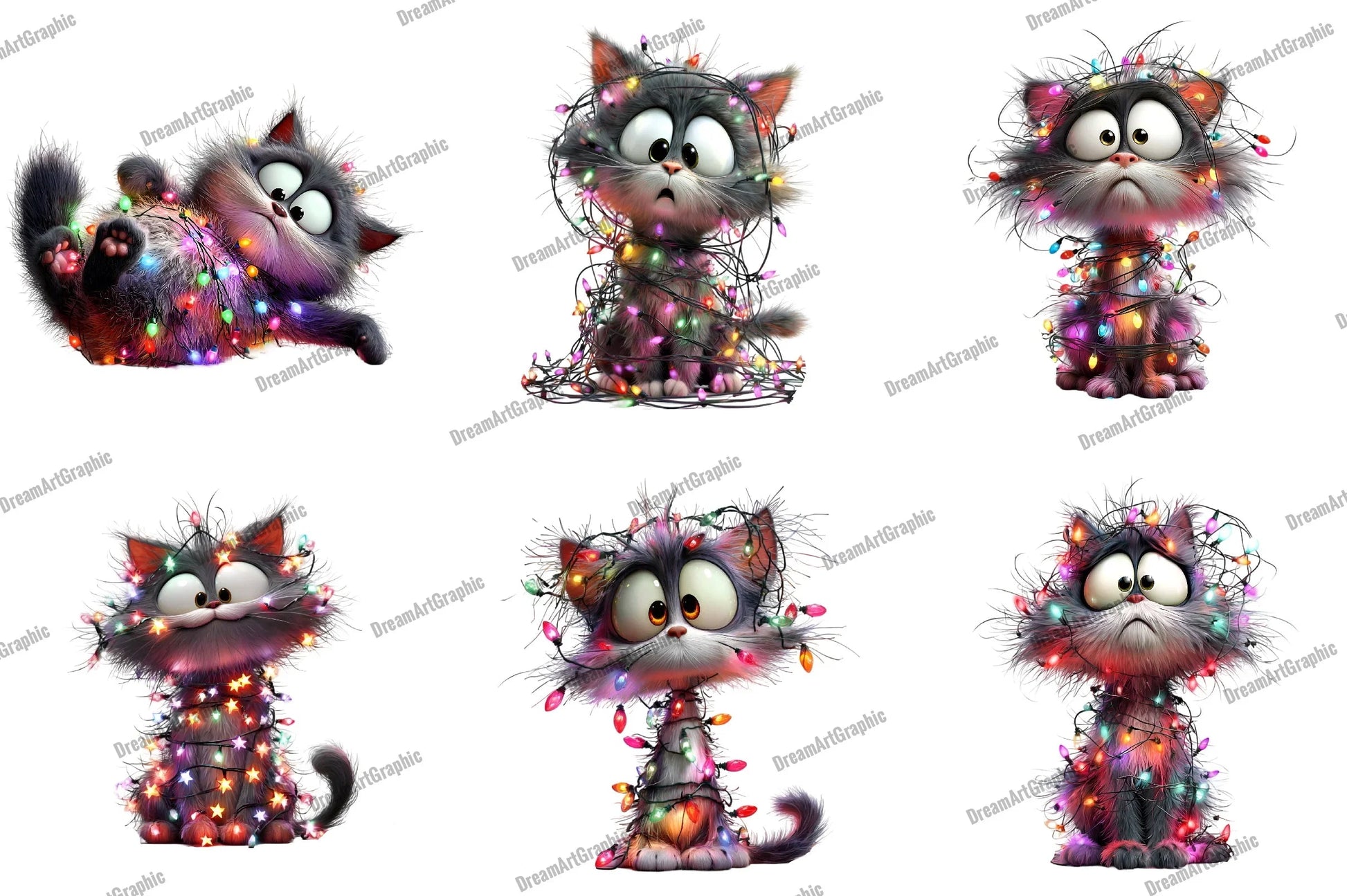 Quirky Christmas Cat Clipart Bundle - CraftNest - Digital Crafting and Art