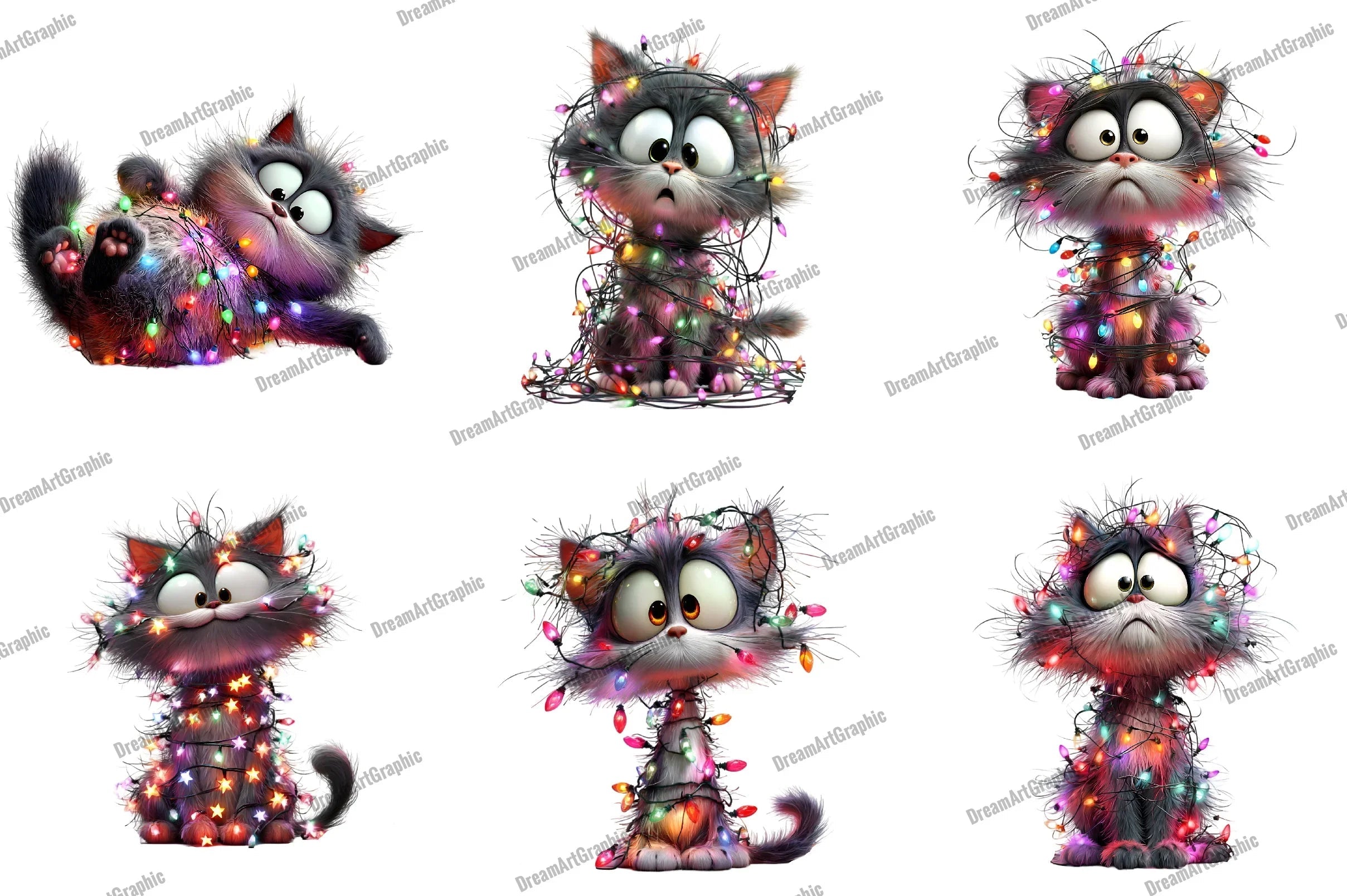 Quirky Christmas Cat Clipart Bundle - CraftNest - Digital Crafting and Art